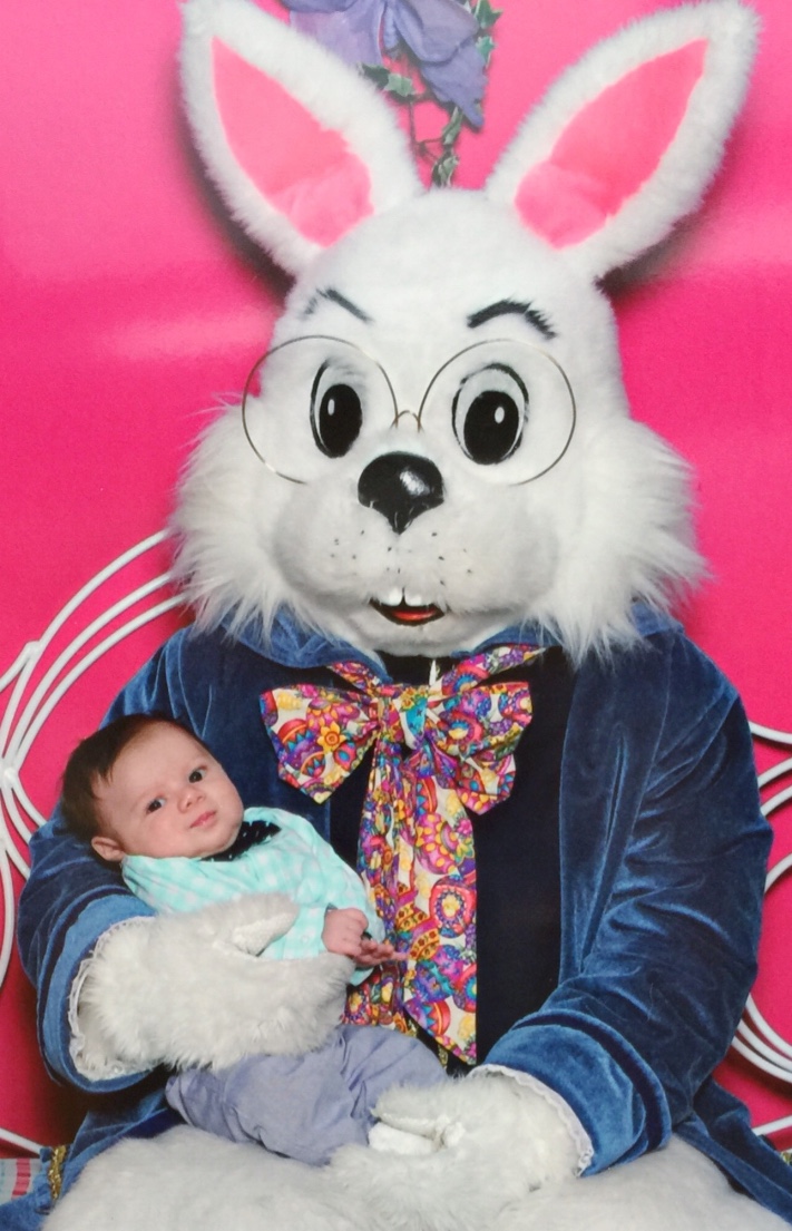 Julian meeting the Easter Bunny 2016