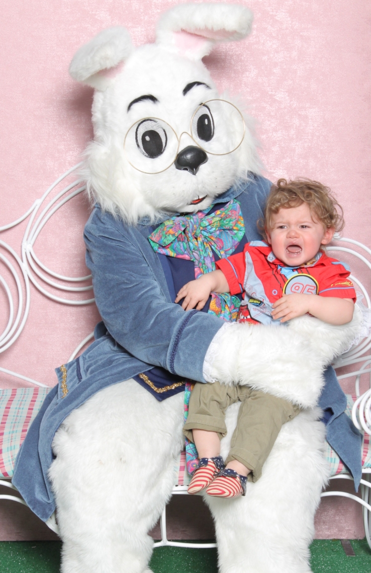 Julian meeting the Easter Bunny 2017